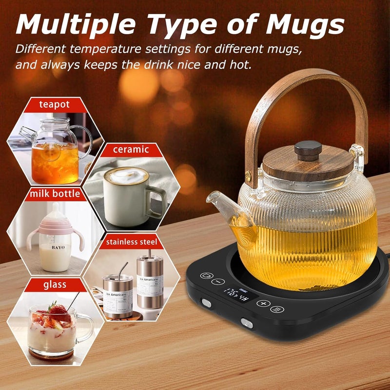 PUSEE Candle Mug Warmer Electric, Auto On/Off Gravity-Induction Coffee Warmer with 9 Temp Settings, 1-9 Timer Candle Melter, Beverage Warmer for Home & Office - Image 5